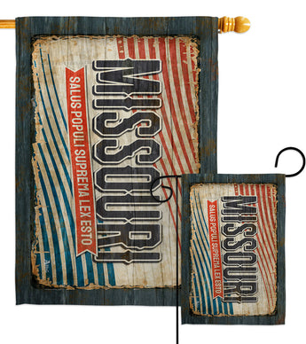 Missouri Vintage - States Americana Vertical Impressions Decorative Flags HG140970 Made In USA