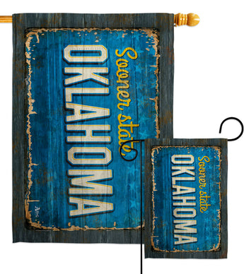 Oklahoma Vintage - States Americana Vertical Impressions Decorative Flags HG140981 Made In USA