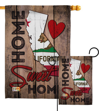 State California Home Sweet Home - States Americana Vertical Impressions Decorative Flags HG191111 Made In USA