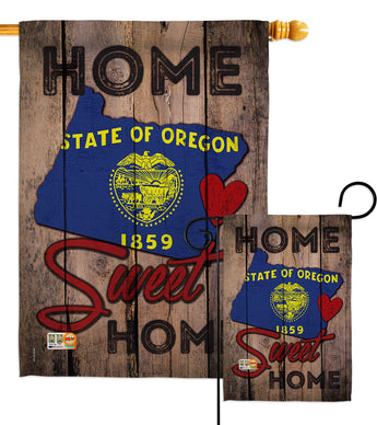 State Oregon Home Sweet Home - States Americana Vertical Impressions Decorative Flags HG191112 Made In USA