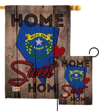 State Nevada Home Sweet Home - States Americana Vertical Impressions Decorative Flags HG191114 Made In USA