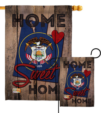 State Utah Home Sweet Home - States Americana Vertical Impressions Decorative Flags HG191116 Made In USA