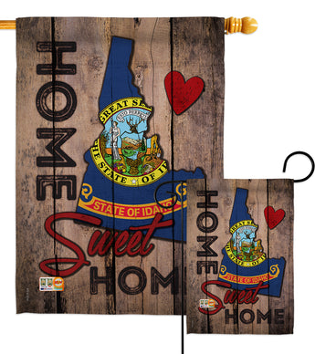 State Idaho Home Sweet Home - States Americana Vertical Impressions Decorative Flags HG191117 Made In USA