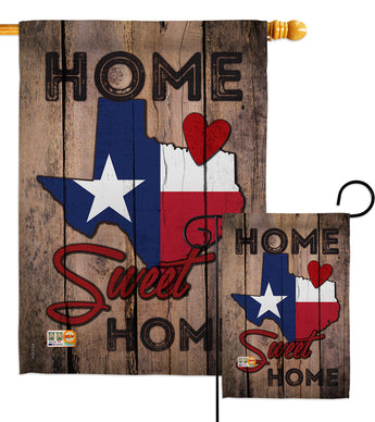 State Texas Home Sweet Home - States Americana Vertical Impressions Decorative Flags HG191119 Made In USA