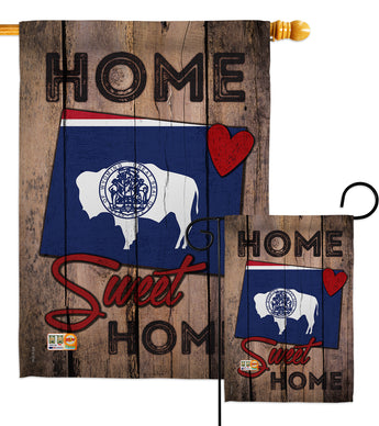 State Wyoming Home Sweet Home - States Americana Vertical Impressions Decorative Flags HG191121 Made In USA