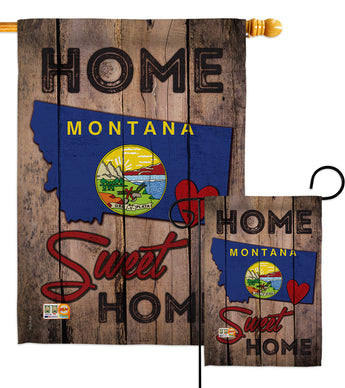 State Montana Home Sweet Home - States Americana Vertical Impressions Decorative Flags HG191122 Made In USA