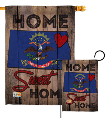 State North Dakota Home Sweet Home - States Americana Vertical Impressions Decorative Flags HG191123 Made In USA