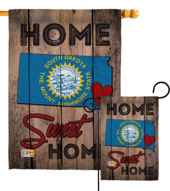 State South Dakota Home Sweet Home - States Americana Vertical Impressions Decorative Flags HG191124 Made In USA