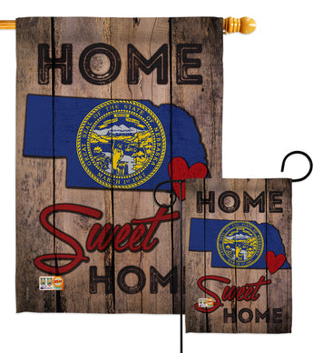 State Nebraska Home Sweet Home - States Americana Vertical Impressions Decorative Flags HG191125 Made In USA