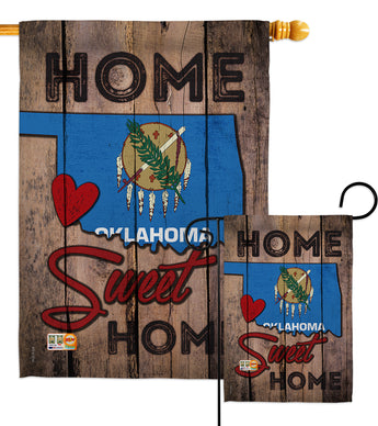 State Oklahoma Home Sweet Home - States Americana Vertical Impressions Decorative Flags HG191127 Made In USA