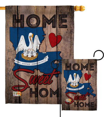 State Louisiana Home Sweet Home - States Americana Vertical Impressions Decorative Flags HG191130 Made In USA