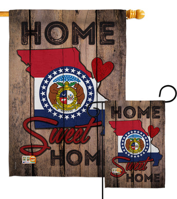 State Missouri Home Sweet Home - States Americana Vertical Impressions Decorative Flags HG191131 Made In USA