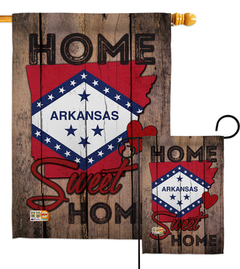 State Arkansas Home Sweet Home - States Americana Vertical Impressions Decorative Flags HG191132 Made In USA