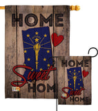 State Indiana Home Sweet Home - States Americana Vertical Impressions Decorative Flags HG191136 Made In USA