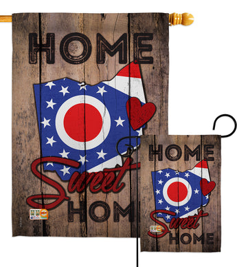 State Ohio Home Sweet Home - States Americana Vertical Impressions Decorative Flags HG191137 Made In USA