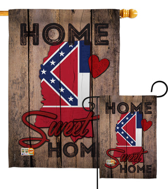State Mississippi Home Sweet Home - States Americana Vertical Impressions Decorative Flags HG191138 Made In USA