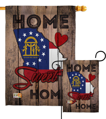 State Georgia Home Sweet Home - States Americana Vertical Impressions Decorative Flags HG191141 Made In USA