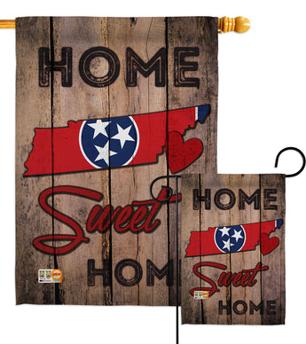 State Tennessee Home Sweet Home - States Americana Vertical Impressions Decorative Flags HG191143 Made In USA