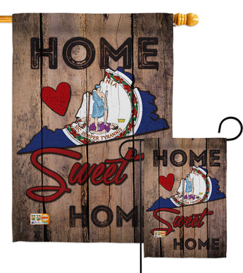 State Virginia Home Sweet Home - States Americana Vertical Impressions Decorative Flags HG191145 Made In USA