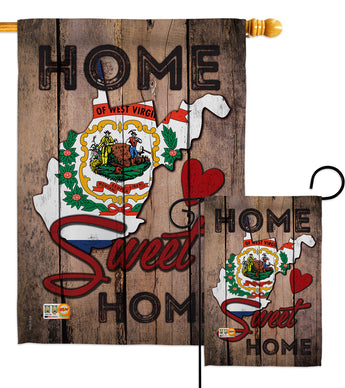 State West Virginia Home Sweet Home - States Americana Vertical Impressions Decorative Flags HG191146 Made In USA