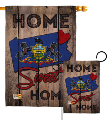 State Pennsylvania Home Sweet Home - States Americana Vertical Impressions Decorative Flags HG191147 Made In USA