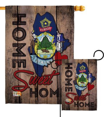 State Maine Home Sweet Home - States Americana Vertical Impressions Decorative Flags HG191148 Made In USA