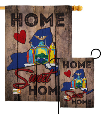 State New York Home Sweet Home - States Americana Vertical Impressions Decorative Flags HG191149 Made In USA