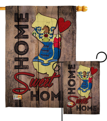 State New Jersey Home Sweet Home - States Americana Vertical Impressions Decorative Flags HG191150 Made In USA