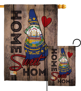 State New Hampshire Home Sweet Home - States Americana Vertical Impressions Decorative Flags HG191152 Made In USA