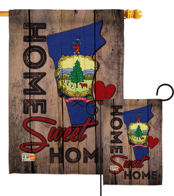 State Vermont Home Sweet Home - States Americana Vertical Impressions Decorative Flags HG191153 Made In USA