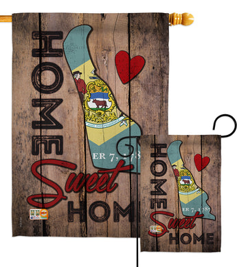 State Delaware Home Sweet Home - States Americana Vertical Impressions Decorative Flags HG191154 Made In USA