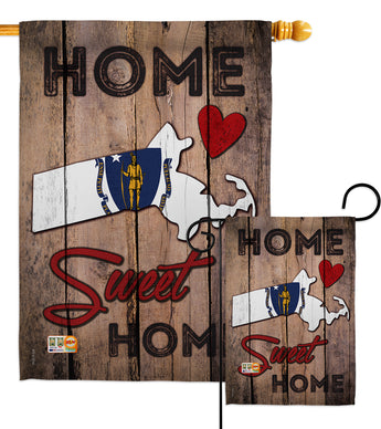 State Massachusetts Home Sweet Home - States Americana Vertical Impressions Decorative Flags HG191155 Made In USA