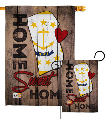 State Rhode Island Home Sweet Home - States Americana Vertical Impressions Decorative Flags HG191156 Made In USA