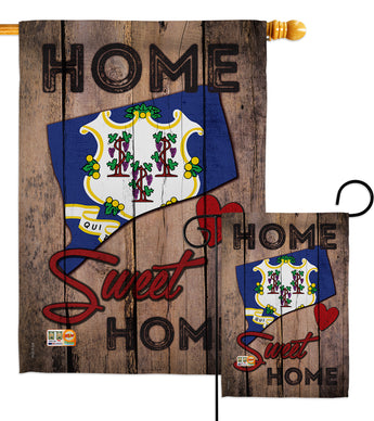 State Connecticut Home Sweet Home - States Americana Vertical Impressions Decorative Flags HG191157 Made In USA