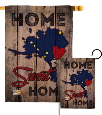 State Alaska Home Sweet Home - States Americana Vertical Impressions Decorative Flags HG191159 Made In USA