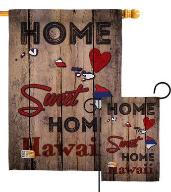 State Hawaii Home Sweet Home - States Americana Vertical Impressions Decorative Flags HG191160 Made In USA