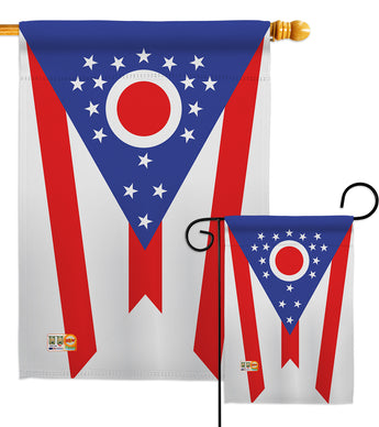 Ohio - States Americana Vertical Impressions Decorative Flags HG191536 Made In USA