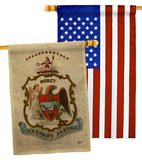 Coat of arms of Arkansas - States Americana Vertical Impressions Decorative Flags HG141209 Made In USA