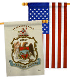 Coat of arms of Arkansas - States Americana Vertical Impressions Decorative Flags HG141209 Made In USA