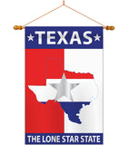 Texas Lone Star State - States Americana Vertical Applique Decorative Flags HG108021