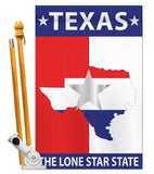 Texas Lone Star State - States Americana Vertical Applique Decorative Flags HG108021