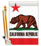 California - States Americana Vertical Applique Decorative Flags HG108050