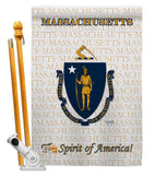 Massachusetts - States Americana Vertical Impressions Decorative Flags HG108116 Made In USA