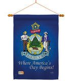 Maine - States Americana Vertical Impressions Decorative Flags HG108133 Made In USA