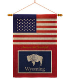 US Wyoming - States Americana Vertical Impressions Decorative Flags HG140265 Made In USA