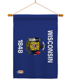 Wisconsin - States Americana Vertical Impressions Decorative Flags HG140550 Made In USA