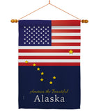 US Alaska - States Americana Vertical Impressions Decorative Flags HG140553 Made In USA