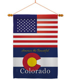 US Colorado - States Americana Vertical Impressions Decorative Flags HG140557 Made In USA