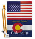 US Colorado - States Americana Vertical Impressions Decorative Flags HG140557 Made In USA