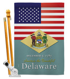 US Delaware - States Americana Vertical Impressions Decorative Flags HG140559 Made In USA